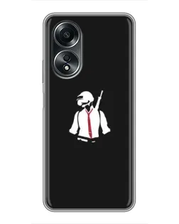 Чехол для OPPO A58 (4G) с картинкой «PUBG — силуэт воина»