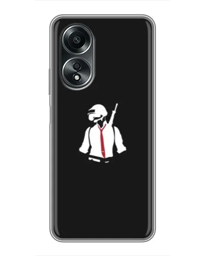 Чехол для OPPO A58 (4G) с картинкой «PUBG — силуэт воина»