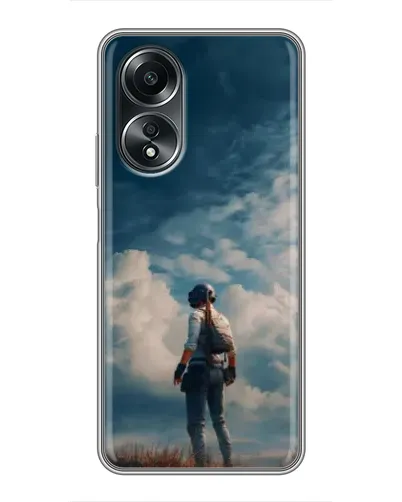 Чехол для OPPO A58 (4G) с картинкой «Герой PUBG на скале»