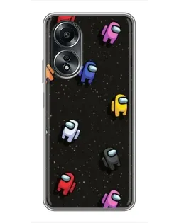 Чехол для OPPO A58 (4G) с картинкой «Космический паттерн Among Us» Чехол для OPPO A58 (4G) с картинкой «Космический паттерн Among Us»