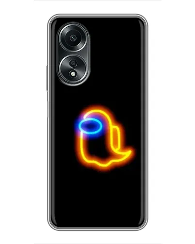 Чехол для OPPO A58 (4G) с картинкой «Among Us неоновое сияние»