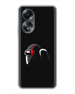 Чехол для OPPO A58 (4G) с картинкой «Among Us шлем» Чехол для OPPO A58 (4G) с картинкой «Among Us шлем»
