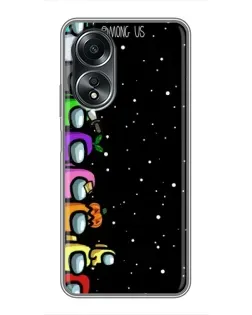 Чехол для OPPO A58 (4G) с картинкой «Команда Among Us»