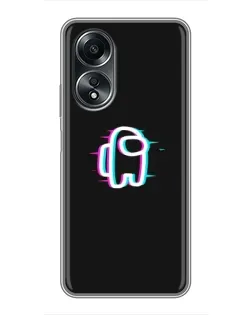 Чехол для OPPO A58 (4G) с картинкой «Among Us неон»