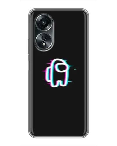 Чехол для OPPO A58 (4G) с картинкой «Among Us неон»