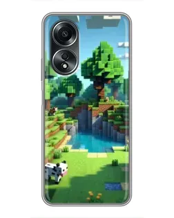 Чехол для OPPO A58 (4G) с картинкой «Minecraft летний день»