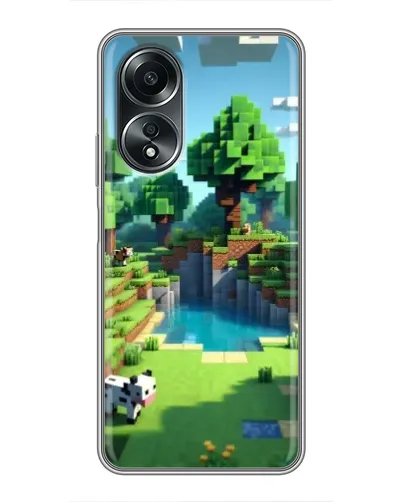 Чехол для OPPO A58 (4G) с картинкой «Minecraft летний день»