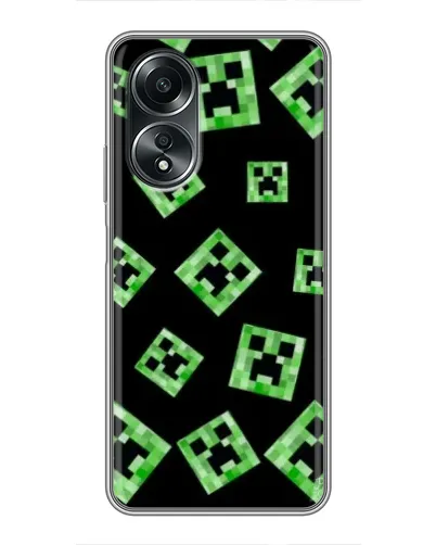 Чехол для OPPO A58 (4G) с картинкой «Паттерн с криперами»