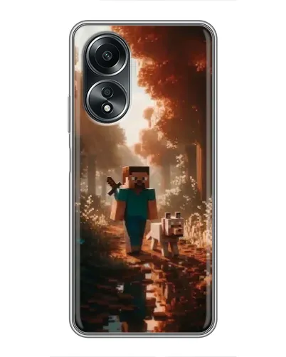 Чехол для OPPO A58 (4G) с картинкой «Стив в лесу»