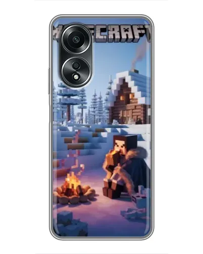 Чехол для OPPO A58 (4G) с картинкой «Зимний Minecraft»