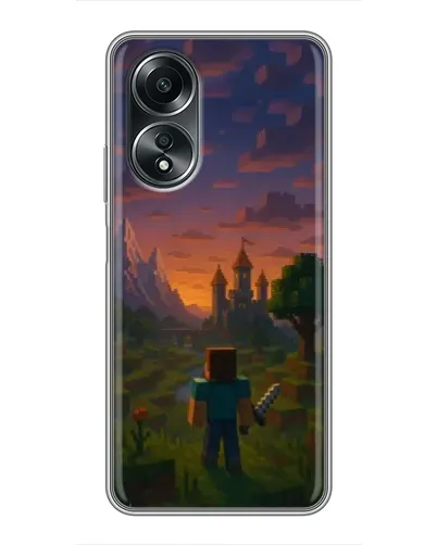 Чехол для OPPO A58 (4G) с картинкой «Стив у башни»