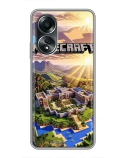 Чехол для OPPO A58 (4G) с картинкой «Minecraft панорама»