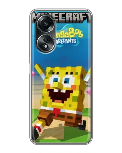 Чехол для OPPO A58 (4G) с картинкой «Губка Боб Minecraft» Чехол для OPPO A58 (4G) с картинкой «Губка Боб Minecraft»