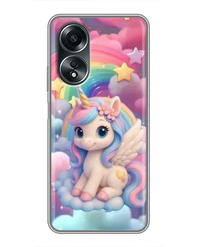 Чехол для OPPO A58 (4G) с картинкой «Маленький единорог»