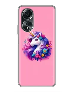 Чехол для OPPO A58 (4G) с картинкой «Сказочный единорог»