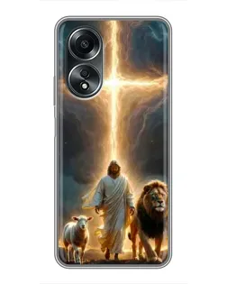 Чехол для OPPO A58 (4G) с картинкой «Лев Иуды и Свет» Чехол для OPPO A58 (4G) с картинкой «Лев Иуды и Свет»