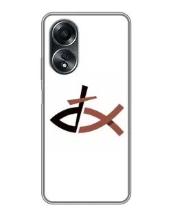 Чехол для OPPO A58 (4G) с картинкой «Рыба и крест»