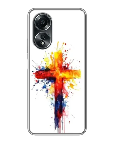 Чехол для OPPO A58 (4G) с картинкой «Акварельный крест»
