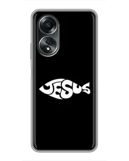 Чехол для OPPO A58 (4G) с картинкой «Рыба Jesus»