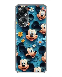 Чехол для OPPO A58 (4G) с картинкой «Паттерн Микки и Минни»