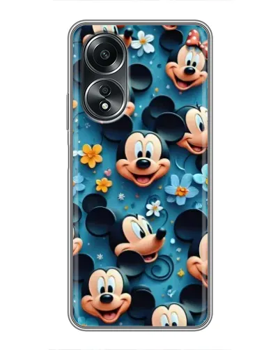 Чехол для OPPO A58 (4G) с картинкой «Паттерн Микки и Минни»