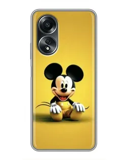 Чехол для OPPO A58 (4G) с картинкой «Микки на желтом»