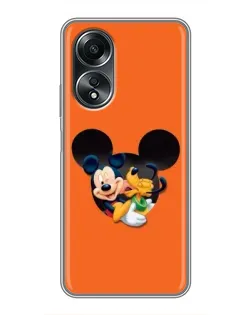 Чехол для OPPO A58 (4G) с картинкой «Сердце Микки Минни»