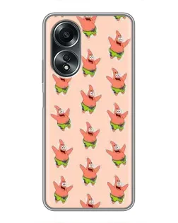 Чехол для OPPO A58 (4G) с картинкой «Патрик Стар паттерн»