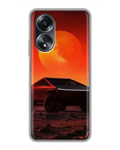 Чехол для OPPO A58 (4G) с картинкой «Cybertruck на Марсе»