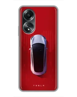 Чехол для OPPO A58 (4G) с картинкой «Tesla Top View»