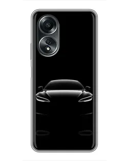 Чехол для OPPO A58 (4G) с картинкой «Силуэт Tesla Night»
