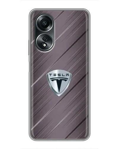 Чехол для OPPO A58 (4G) с картинкой «Металлическая текстура Tesla»