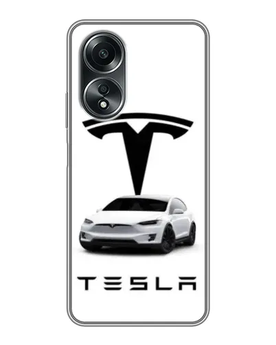 Чехол для OPPO A58 (4G) с картинкой «Tesla White Style»