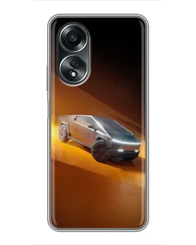 Чехол для OPPO A58 (4G) с картинкой «Cybertruck в пустыне»