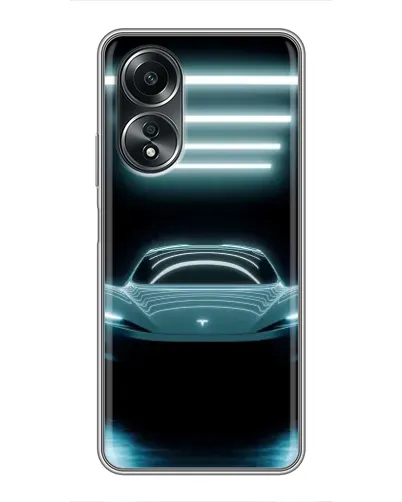 Чехол для OPPO A58 (4G) с картинкой «Tesla в неоне»