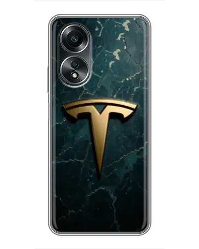 Чехол для OPPO A58 (4G) с картинкой «Мраморная Tesla Gold»