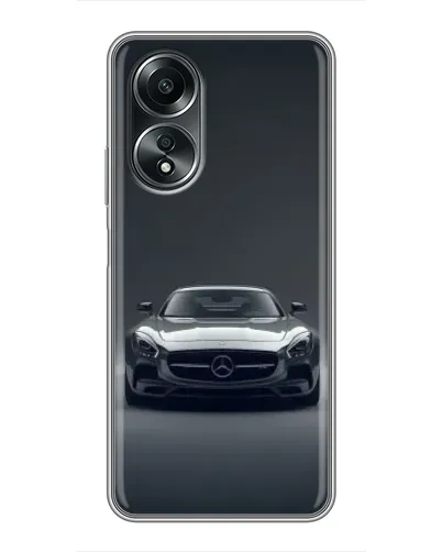 Чехол для OPPO A58 (4G) с картинкой «Mercedes на черном»