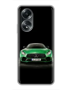 Чехол для OPPO A58 (4G) с картинкой «Mercedes — неоновый лого»