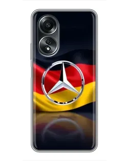 Чехол для OPPO A58 (4G) с картинкой «Mercedes — флаг Германии»