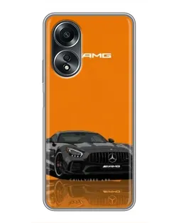 Чехол для OPPO A58 (4G) с картинкой «Оранжевый Mercedes AMG»