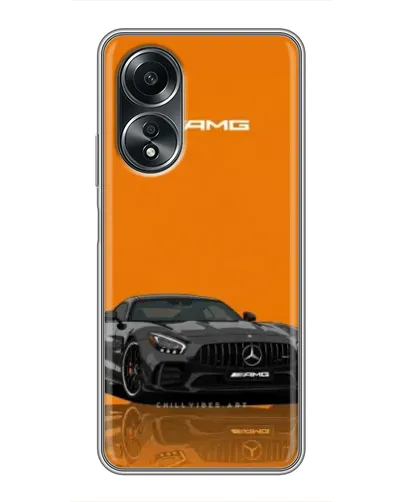 Чехол для OPPO A58 (4G) с картинкой «Оранжевый Mercedes AMG»