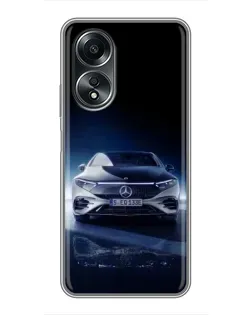Чехол для OPPO A58 (4G) с картинкой «Ночной Mercedes EQ»