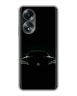 Чехол для OPPO A58 (4G) с картинкой «Mercedes — силуэт авто»