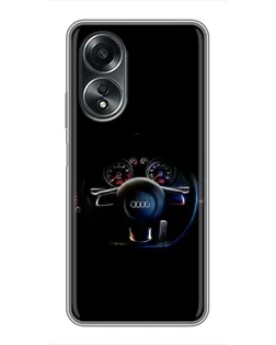 Чехол для OPPO A58 (4G) с картинкой «Салон Audi — руль»