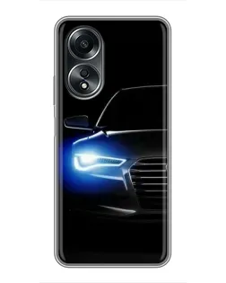 Чехол для OPPO A58 (4G) с картинкой «Неоновый взгляд Audi»