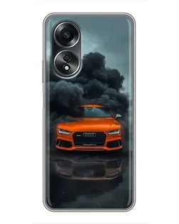 Чехол для OPPO A58 (4G) с картинкой «Audi в облаках дыма»