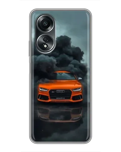 Чехол для OPPO A58 (4G) с картинкой «Audi в облаках дыма»