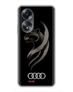 Чехол для OPPO A58 (4G) с картинкой «Графика — пантера и Audi»