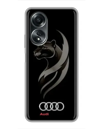 Чехол для OPPO A58 (4G) с картинкой «Графика — пантера и Audi»