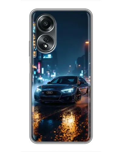 Чехол для OPPO A58 (4G) с картинкой «Ночной город и Audi»